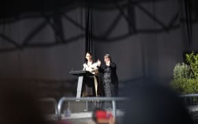 Prime Minister Jacinda Ardern at the national remembrance service in Christchurch.