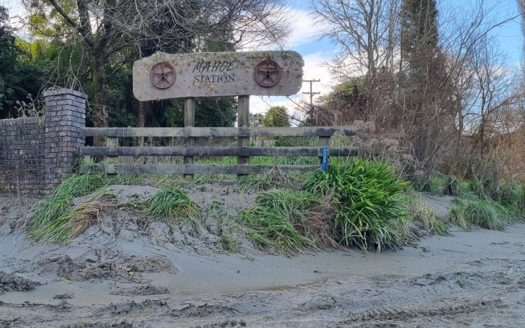 The Waitotara River breached its banks covering the upper Waitotara Valley Road in several places.
