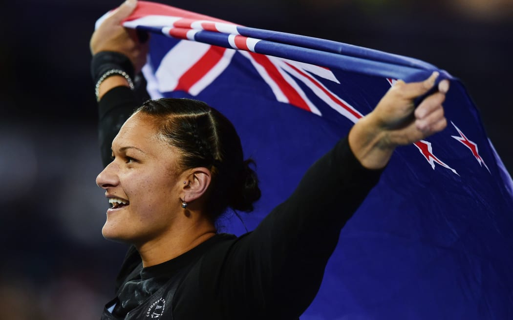 Valerie Adams after winning gold at the Glasgow Commonwealth games