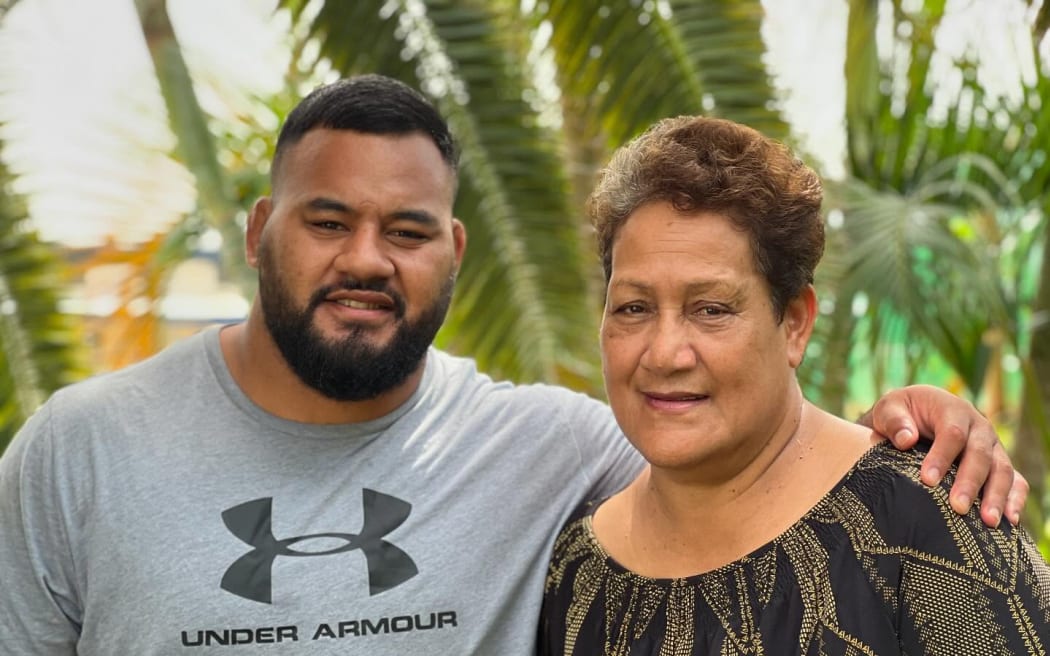 Taniela Tupou with mum Loisi in Tonga. Photo: ORDINARY TONGAN LIVES