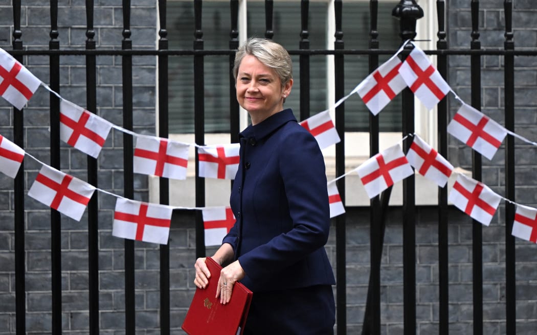 Britain's Home Secretary Yvette Cooper arrives to attend a cabinet meeting at 10 Downing Street in London on July 9, 2024. (Photo by JUSTIN TALLIS / AFP)