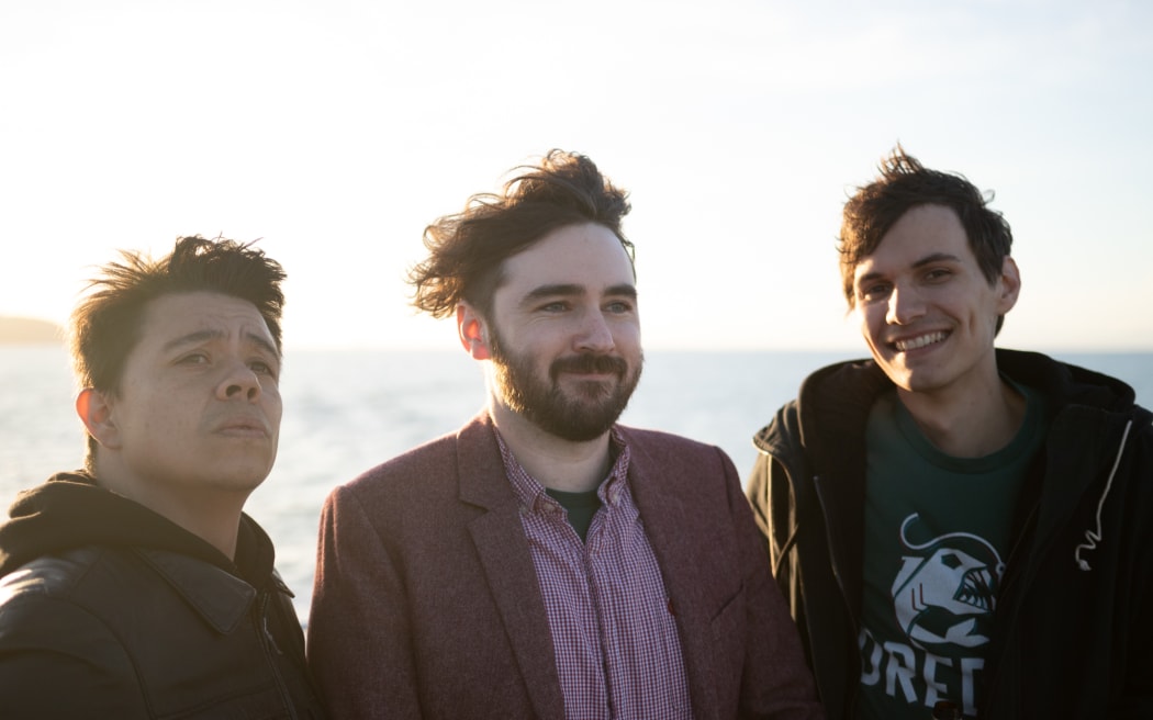 From left Dredge's 3D animator Michael Bastiaens, its lead artist Alex Ritchie and its programmer and writer Joel Mason.