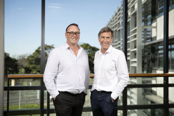 Liggins Institute director and molecular microbiologist Justin O'Sullivan and professor of paediatric endocrinology Wayne Cutfield.