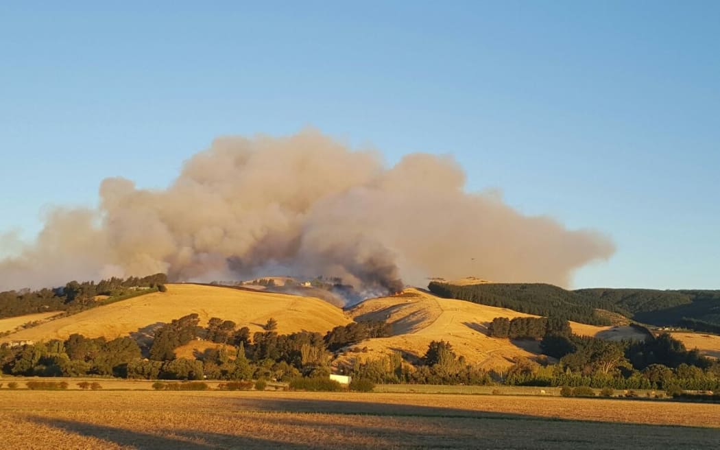 The fire on the Port Hills above Christchurch.