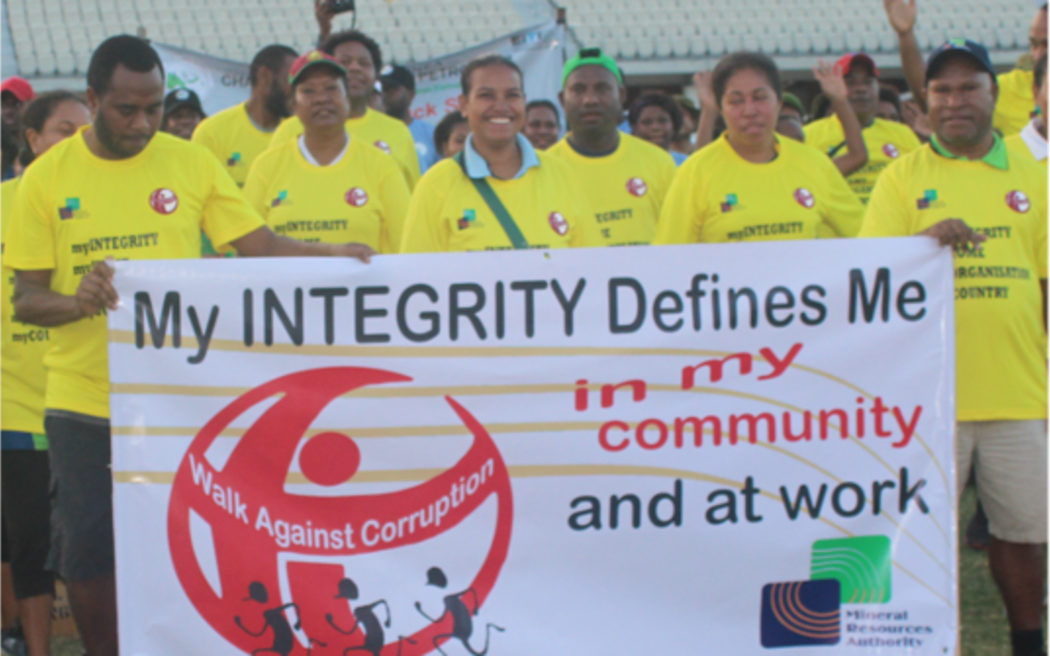 Mineral Resources Authority corporate team during TIPNG's 2018 Sir Anthony Siaguru Walk Against Corruption.