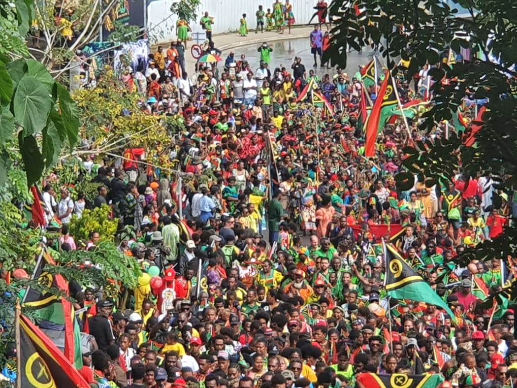 Thousands march through Port Vila