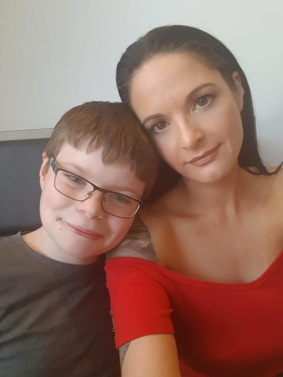 Christine Cosgrove with her son Christian.