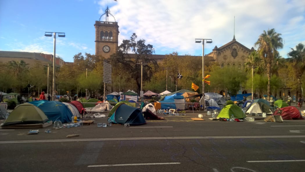 Barcelona pro independence protest camp