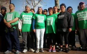 Affco workers travelled from Wairoa to Auckland for the hearing.
