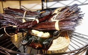 Niue vanilla beans on display at a Pacific trade show in Auckland.