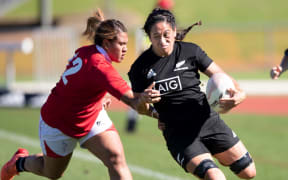 Blacks Ferns loose forward Kennedy Simon during the match between the Black Ferns v New Zealand Barbarians,, NZRL Premiership Final held at Trusts Stadium, Auckland, New Zealand.  03  November  2020       Photo: Brett Phibbs / www.photosport.nz