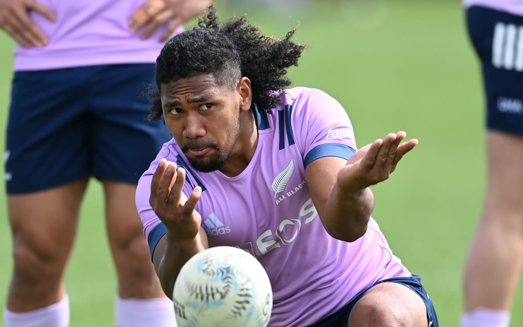Halfback Folau Fakatava training with the All Blacks.