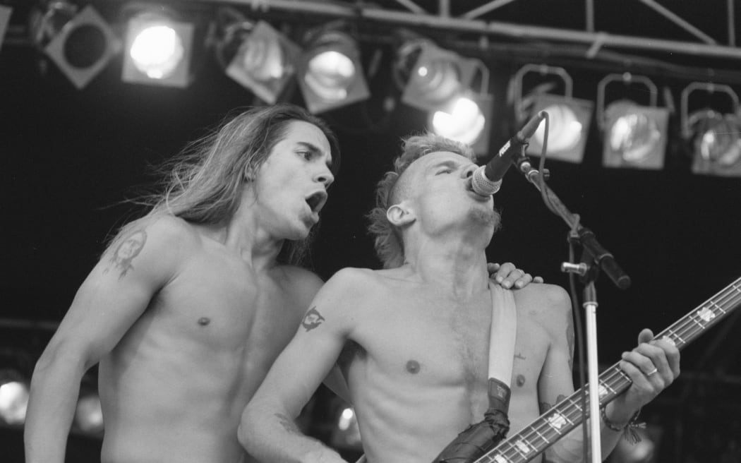 Anthony Kiedis and Flea of Red Hot Chili Peppers,1989.