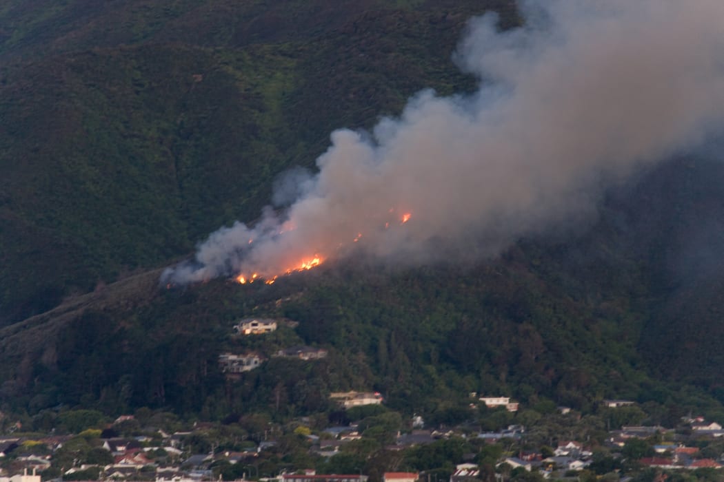 The fire is not thought to be threatening  houses.