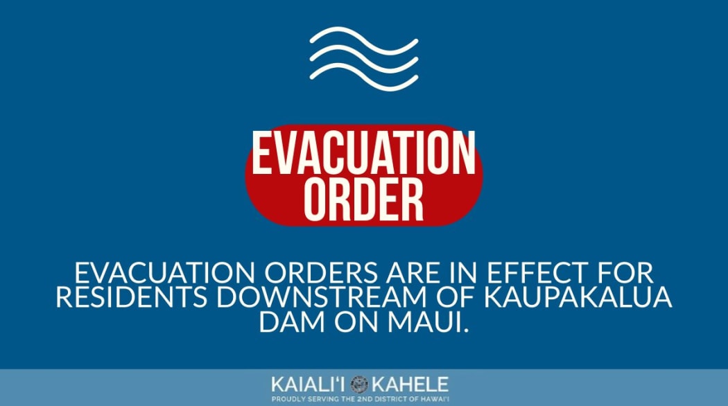 Evacuation order for Maui residents downstream from Kaupakalua Dam