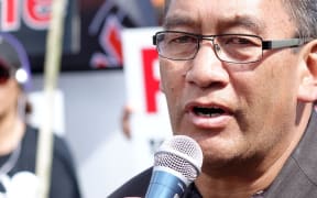 110914 AUCKLAND Photo Kim Baker Wilson / RNZ. Hone Harawira speaking about the "predators on poverty".
