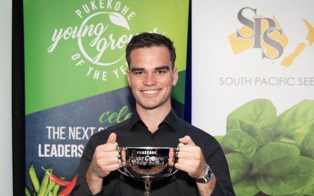 Jack Haddon has won the Pukekohe 2025 Young Grower regional title.