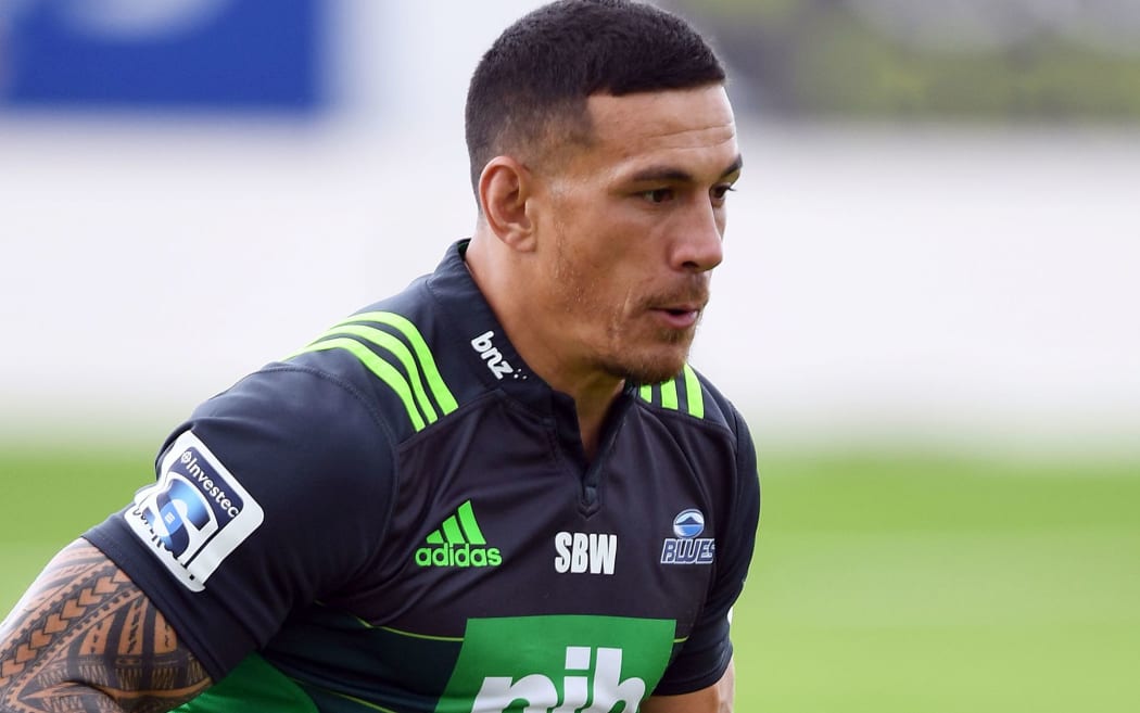 Sonny Bill Williams doesn't tape over the BNZ logos while at training.