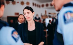 Jacinda Ardern meets first responders in Whakatāne.