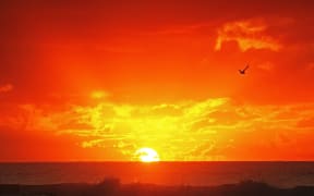 Beautiful Sunrise Over Ocean