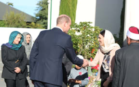 Prince William visiting Al Noor Mosque.
