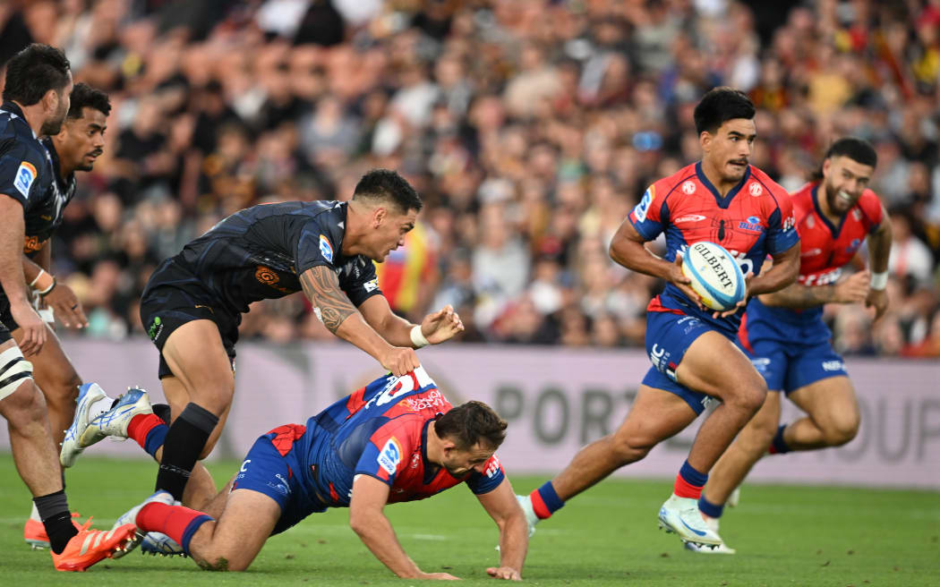 Xavi Taele of the Blues.
Chiefs v Blues, Super Rugby Pacific at FMG Stadium Waikato, Hamilton, New Zealand on Saturday 15 March 2025. Copyright Photo: Jeremy Ward / www.photosport.nz