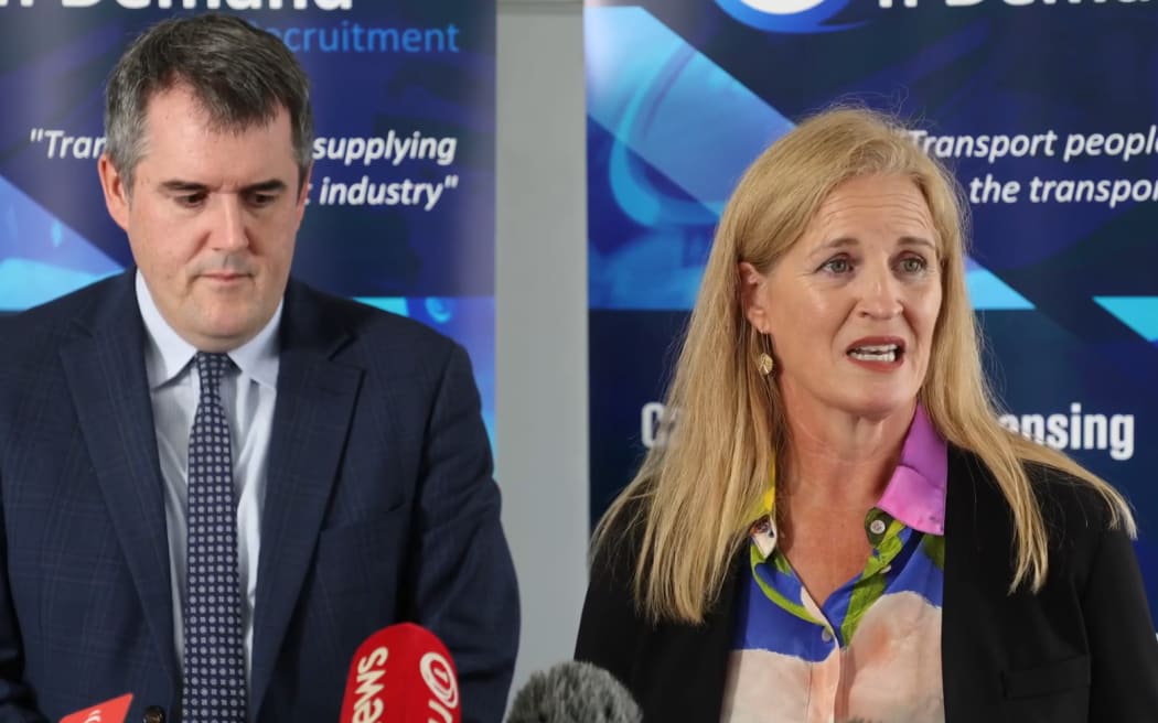 Minister Chris Bishop and Louise Upston announce an overhaul of the driver licence system.