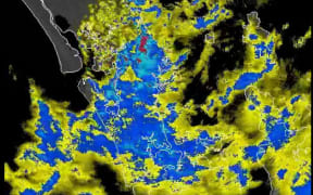 Rain radar imagery shows the storm that affected Warkworth this morning.