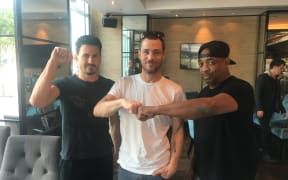 Brad Wilk, Alex Behan and Chuck D