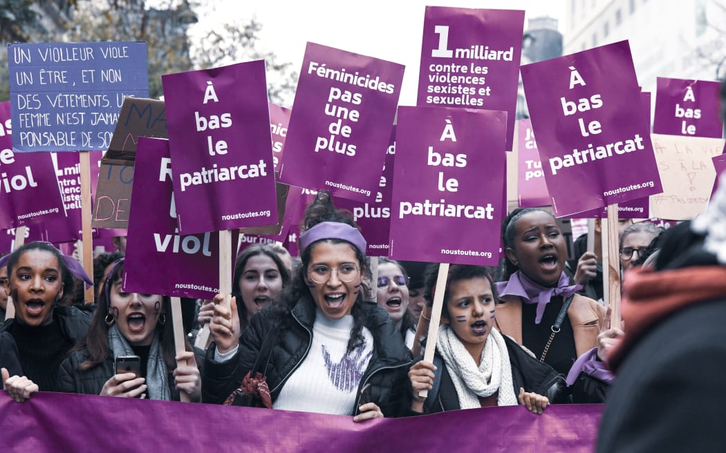 49,000 people demonstrate in Paris against feminicide and violence against women. Paris, France. November 23, 2019.