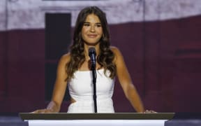 MILWAUKEE, WISCONSIN - JULY 17: Daughter of Donald Trump Jr., Kai Trump speaks on stage on the third day of the Republican National Convention at the Fiserv Forum on July 17, 2024 in Milwaukee, Wisconsin. Delegates, politicians, and the Republican faithful are in Milwaukee for the annual convention, concluding with former President Donald Trump accepting his party's presidential nomination. The RNC takes place from July 15-18.   Chip Somodevilla/Getty Images/AFP (Photo by CHIP SOMODEVILLA / GETTY IMAGES NORTH AMERICA / Getty Images via AFP)