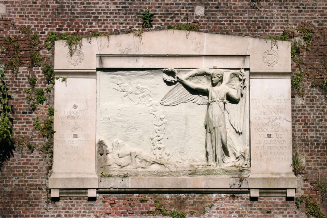 The New Zealand monument commemorating the liberation of Le Quesnoy.