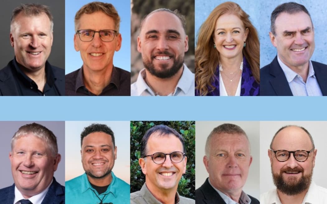 Tauranga's new council: Mahé Drysdale, Glen Crowther, Hautapu Baker, Jen Scoular, Kevin Schular, Marten Rozeboom, Mikaere Sydney, Rick Curach, Rod Taylor, Steve Morris.