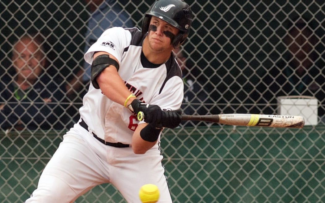Black Sox Joshua Harbrow in action at the World Champs.
The Black Sox batting form deserted them in the second half of the final.