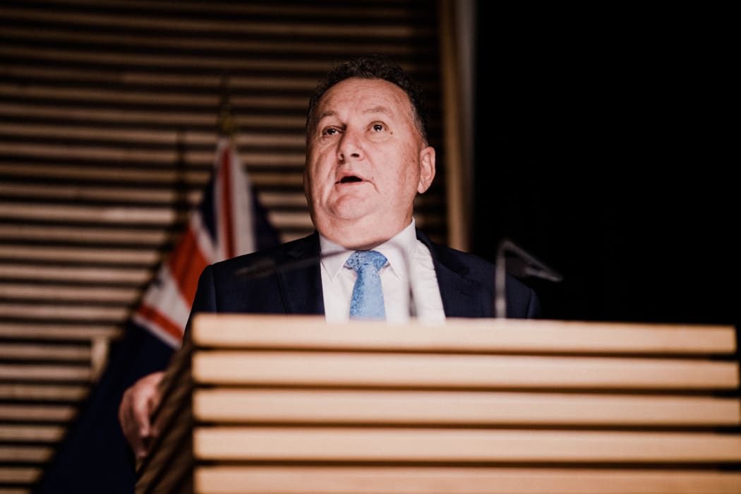 Infrastructure Minister Shane Jones revealing the details on the $3 billion infrastructure spend on 1 July, 2020.