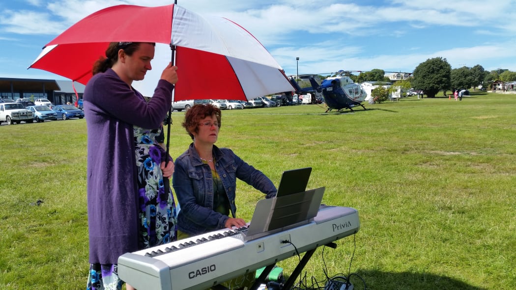 A Sunday church service for about 75 people was held in Kaikoura nearly a week after the town was hit by the 7.8 magnitude earthquake.
