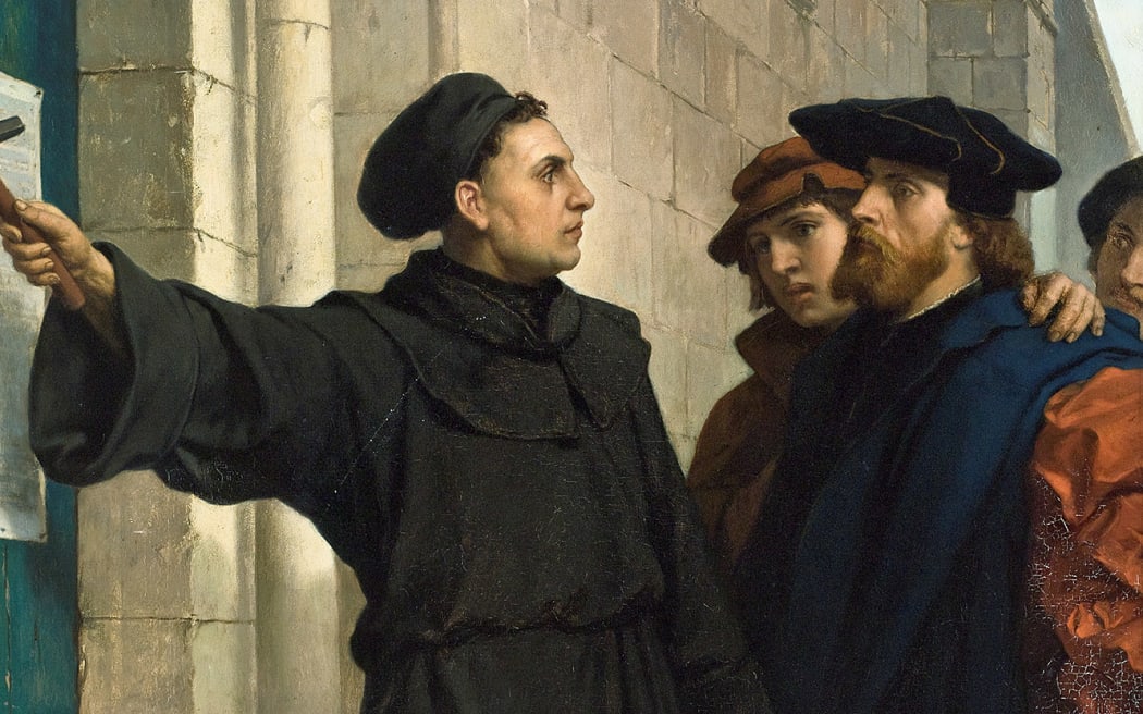 Luther posting his 95 theses in 1517. Painting by Ferdinand Pauwels (1830-1904)