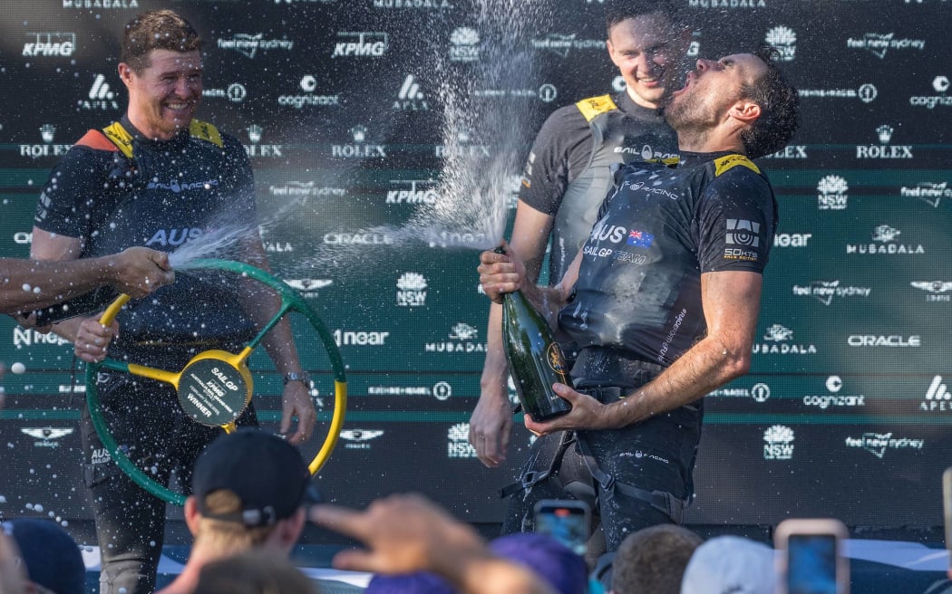 Australia celebrate SailGP Sydney win.