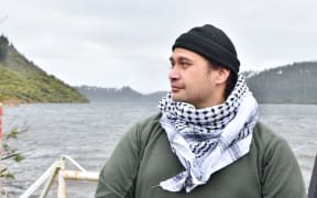 Rotokākahi Board of Control spokesman Te Whatanui Leka Skipwith at the lake edge.