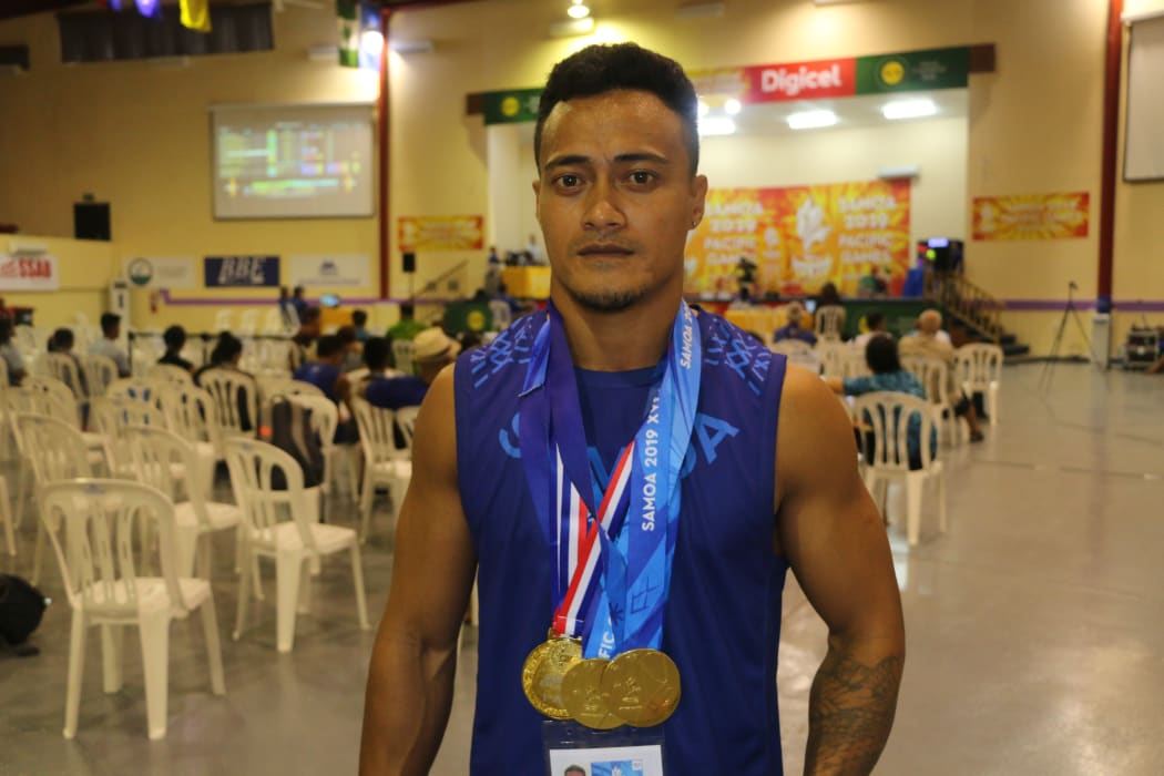 Samoan weightlifter Vaipava Nevo Ioane won five gold medals and set a new Oceania record at the Pacific Games.