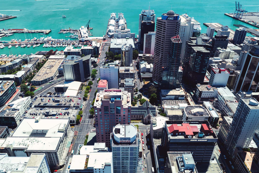 AUCKLAND, NEW ZEALAND - DECEMBER, 2017: Auckland downtown aerial view.
