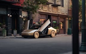 An image of Tesla's CyberCab.
