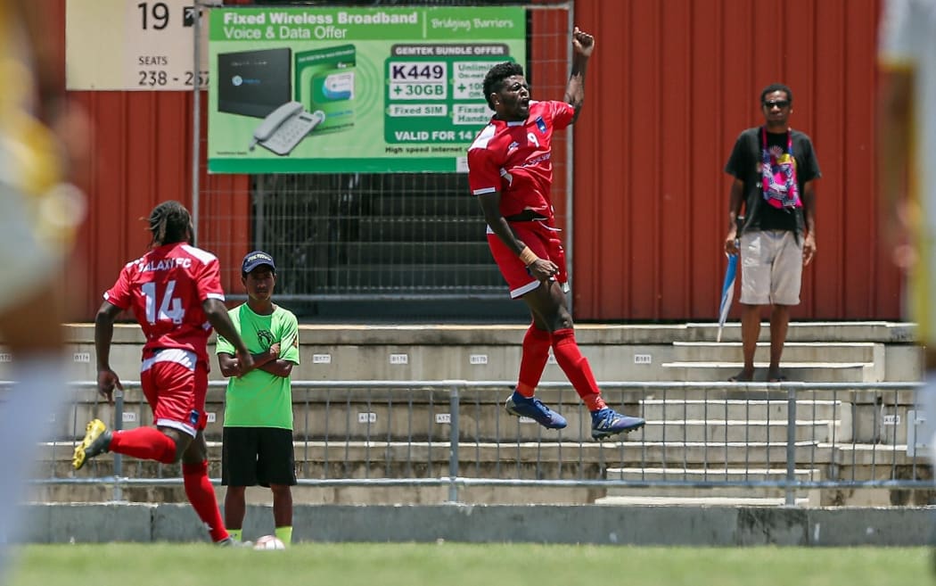 Galaxy FC's Terence Carter opened the scoring vs Eastern Suburbs.