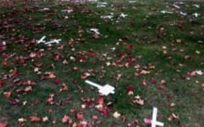 The Anzac tribute after the attack.