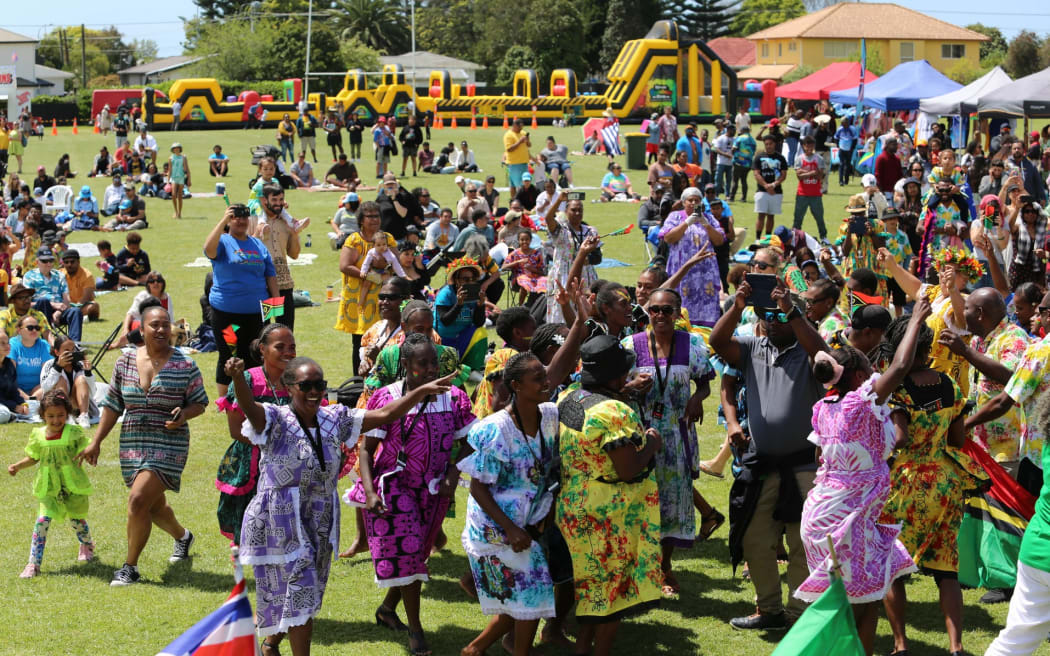 The community enjoys the festival.