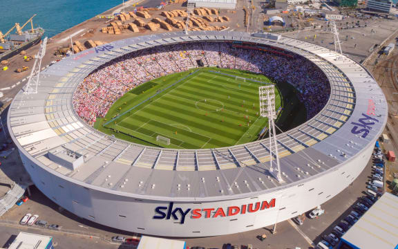 An artist's impression of the Wellington Regional Stadium with it's new sponsorship.