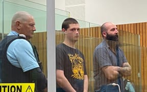 Ethan Webster (centre) and William Candy (right) were sentenced in the High Court at New Plymouth in March 2023 for the murder of Jacob Ramsay.