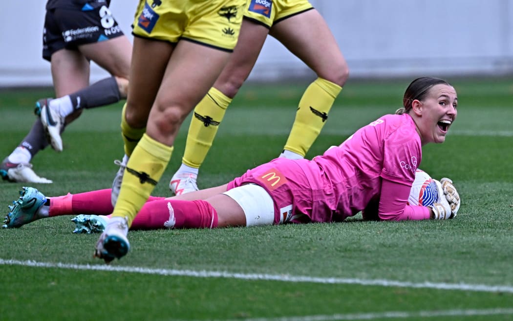 Rylee Foster (GK) of the Phoenix during the Women’s A-League - Wellington Phoenix FC v Melbourne City FC at Sky Stadium, Wellington, New Zealand on Saturday 15 October 2023
Copyright photo: Masanori Udagawa /  www.photosport.nz