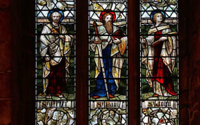 Window, Bangor Cathedral,  Bangor, Gwynedd, North Wales.