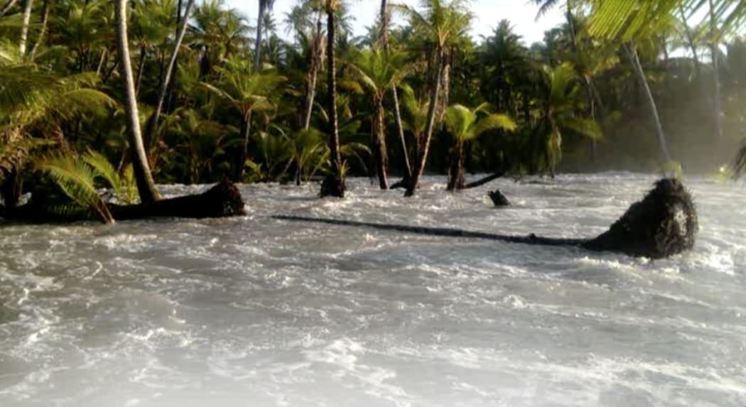 High tides in Kili Island, Marshall Islands, February 2015.